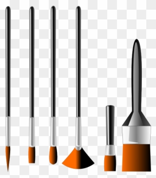Different Types Of Paint Brushes - Paint Brushes Clipart