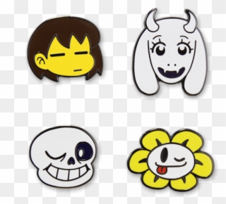 Character Pins Set - Undertale Pins Clipart