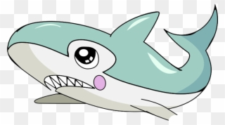 Clip Art Shark Cartoon Fish Animation - Shark And Fish Animation - Png Download