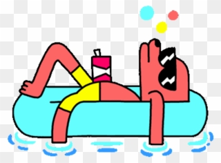 Doggo Summer Pool Vibes Kawaii Splash - Transparent Animated Gif Summer Clipart