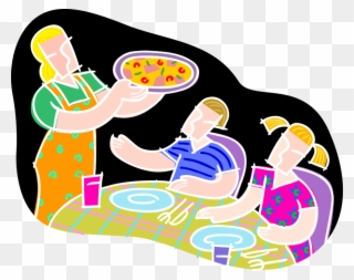 Mom Serves Pizza Image - Serving The Pizza Clipart - Png Download