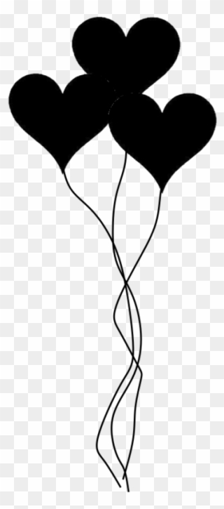 Heart - Heart Balloons Black And White Clipart
