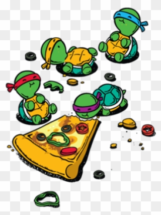 Pizza Lover By Flyingmouse365 - Tiny Ninja Turtles Eating Pizza Clipart