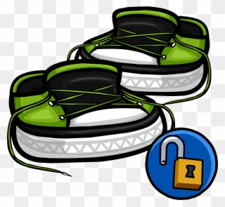 Green Untied Sneakers - Club Penguin United Sneakers Clipart
