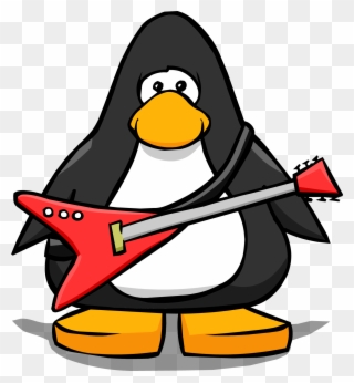 Red Electric Guitar Pc - Penguin With Top Hat Clipart