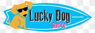 Lucky Dog Logo Horizontal Blue - Lucky Dog Surf Co Clipart