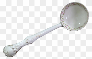 Antique Ironstone Soup Ladle 19th Century Rose Swags Clipart