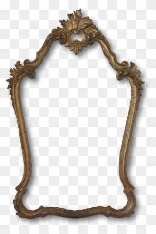 Vintage Italian Gold Hand Carved Mirror Png Transparent - Product Clipart