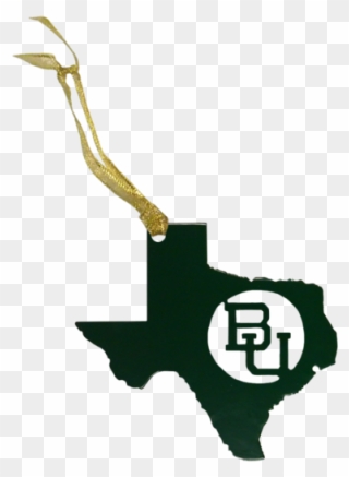 Texas Bu Baylor Christmas Ornament Green - Texas Clipart