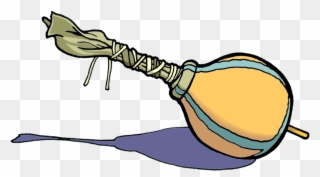 Drawing Of A Rattle, Made Of A Large Gourd Painted - African Rattles Clipart - Png Download