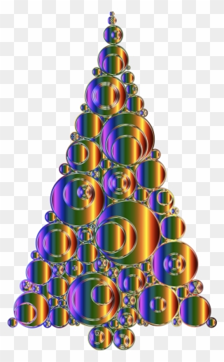 Colorful Abstract Circles Christmas Tree 6 Variation - Christmas Tree Png Transparent Clipart