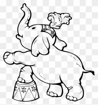 Circus Elephant Coloring Page Clipart