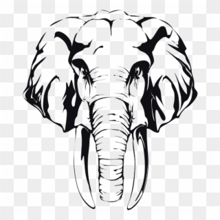 Interesting Silueta De Un Elefante With Silueta De - Elephant Head Wall Stickers Clipart