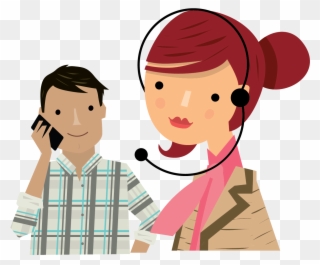 Clipart Phone Telephonic Conversation - Receptionist On Phone - Png Download