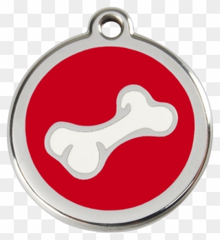 Clip Tag Steel Jpg Freeuse Library - Red Dingo Bone Diagonal Pet Id Tag - Red - Png Download