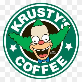 Aesthetic Tumblr Simpson Krustyband Krusty Starbucks - Krusty Coffee Clipart
