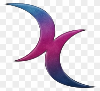Bisexual Pride Double Crescent Moons In Pride Flag - Double Crescent Moon Tattoo Clipart