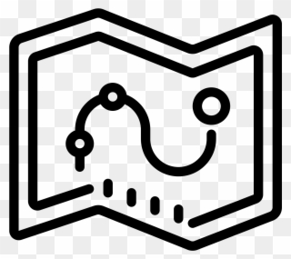 Waypoint Map Icon - Map Line Icon Clipart