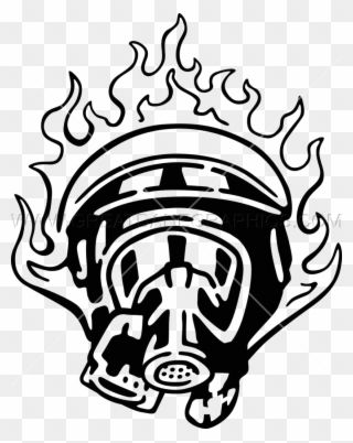 Flaming Fire Fighter Mask Clipart