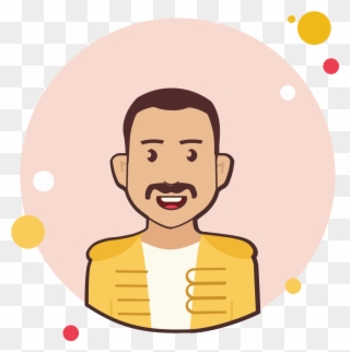 Freddie Mercury Icon - Illustration Clipart