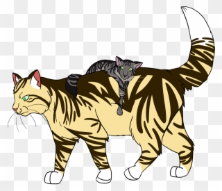 "loner Nettle Riding On The Back Of Shadowclan Warrior - Domestic Short-haired Cat Clipart