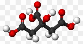 2 Hydroxypropane 1,2,3 Tricarboxylic Acid - Citric Acid Molecular Model Clipart