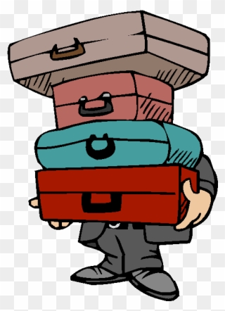 Clipart Aeroporto Malas Bagagem Figuras Travel Clip - Too Much Luggage Cartoon - Png Download