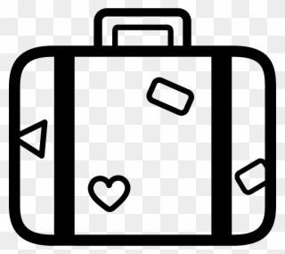 Suitcase For Travelling Baggage Outline Comments - White Suitcase Icon Png Clipart
