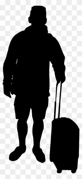 551 × 1200 Px - People With Suitcases Silhouettes Png Clipart