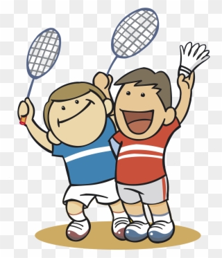 Badminton Clipart Badmitton - Cartoon Boy Play Badminton - Png Download