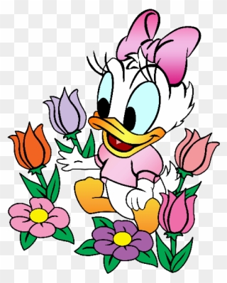 Cute Baby Daisy Duck With Pacifier Clipart - Daisy De Disney Bebe - Png Download