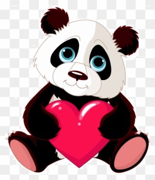 Love-panda Transp Back - Panda Love Clip Art - Png Download