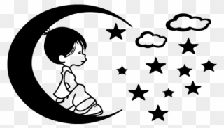 Niño En La Luna Vinilos Bebe - Child Clipart