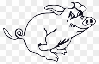 Pig Clipart Sketch - Pig Running Coloring Pages - Png Download