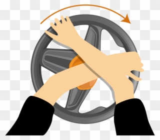 Keep Full Control Of The Vehicle Throughout The Turns - Steering Techniques Push Pull Clipart