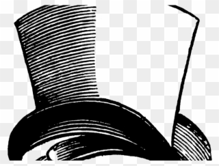 Upside Down Clipart Top Hat - Mad Hatter Hat Black And White - Png Download