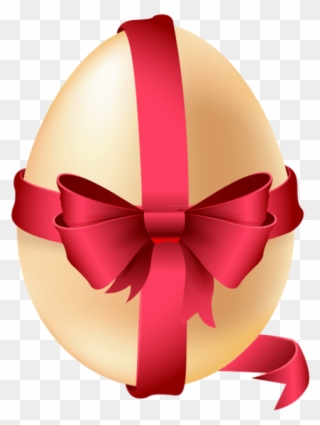 Easter Egg With Red Bow Png - Easter Egg With Ribbon Clipart
