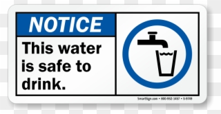 Ansi Notice Sign - Water Is Safe To Drink Clipart