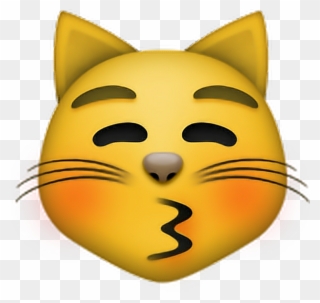 Gato Cat Emoji Emojisticker Sonrojado Clipart Free - Kissing Cat Emoji - Png Download