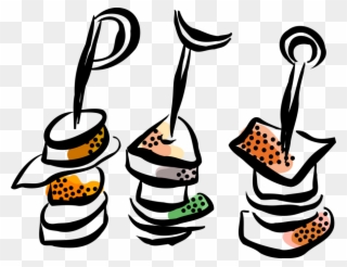 Vector Illustration Of Hors D'oeuvres Canapé Starter - Hors D'oeuvre Clipart