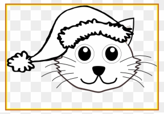Amazing Cute Drawing At Getdrawings For Personal - Christmas Cat Black And White Clipart