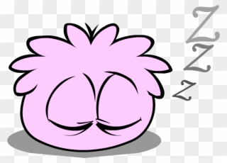Pink Puffle Sleeping - Club Penguin Brown Puffle Clipart