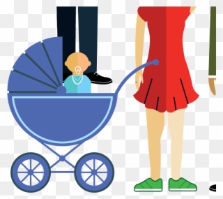 Pedestrians Include People Pushing Strollers As Well - Baby Transport Clipart