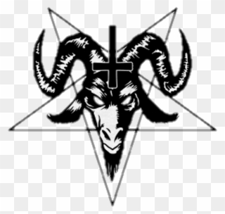Satanic Goat With Cross Clipart