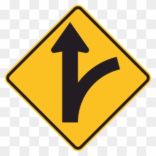 Mr Wdi 6r Major Road Ahead Curved Major Rd Right - Road Signs Rotational Symmetry Clipart