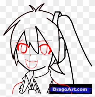 Learn How To Draw Neru Akita From Vocaloid, Anime Characters, - Akita Neru Draw Line Clipart