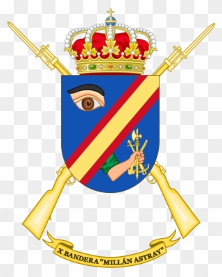 10th Spanish Legion Flag Millán Astray - Dia De La Hispanidad En Panama Clipart