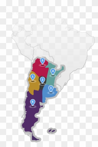 Mapa De América Del Sur, Con Argentina Dividida En - South America Clipart