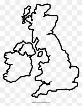 Uk Map Coloring Pages - United Kingdom Map Drawing Clipart