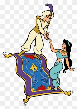 Necklace Prince Ali, Jasmine On Magic Carpet - Aladdin And Jasmine Clipart